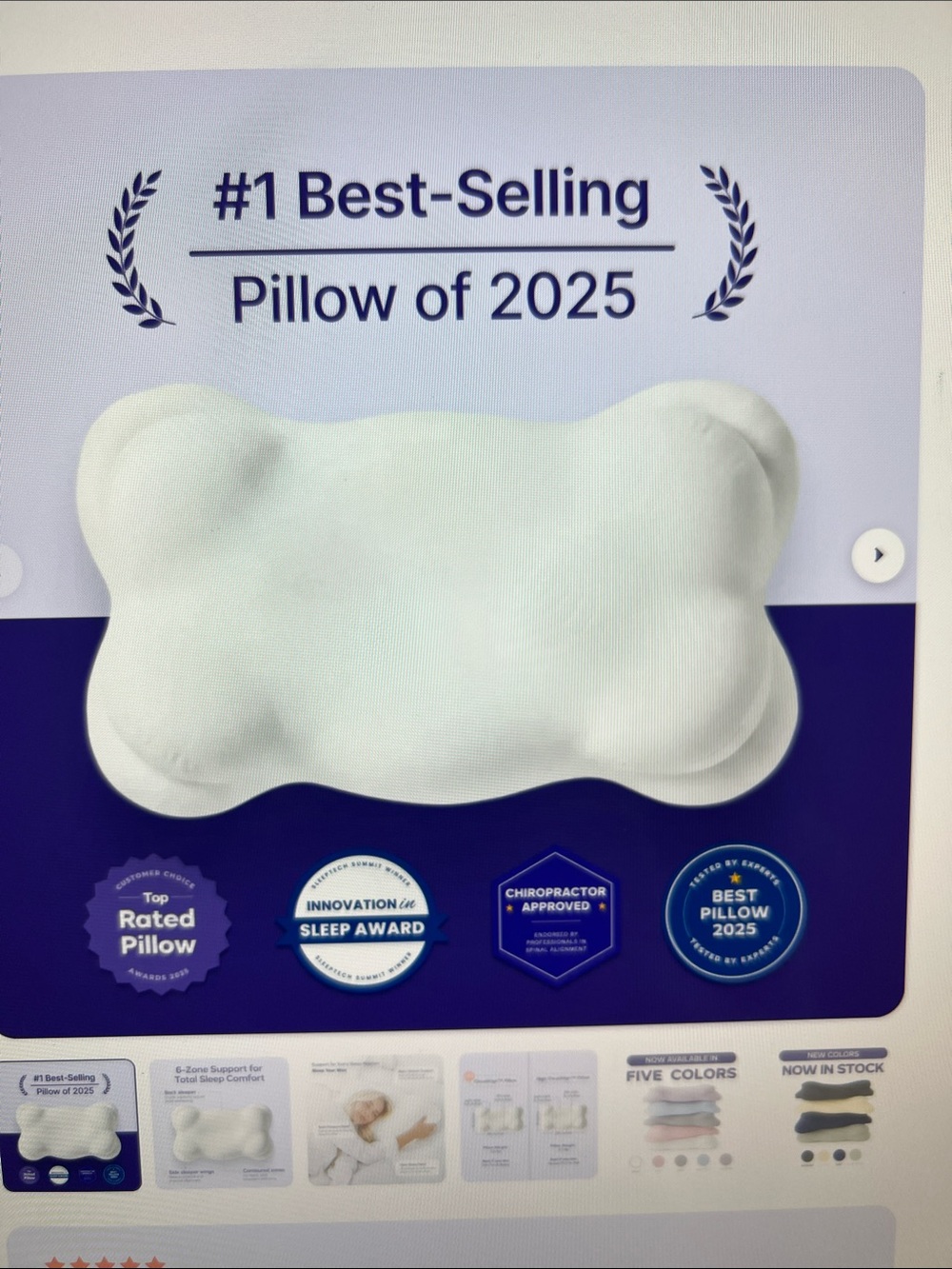 White Contour Neck Pillow by